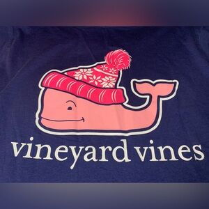 Vineyard Vines Size Medium Navy Whale Beanie Long Sleeve Shirt Winter Women’s